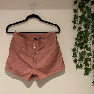 High waisted pink shorts